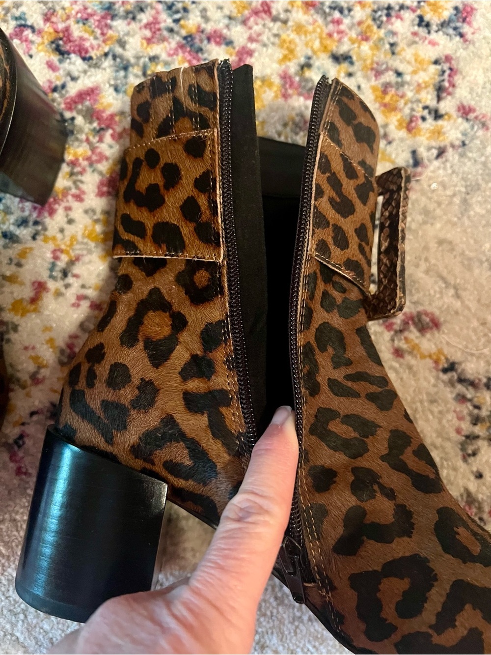 🤎🖤NWOT Jeffrey Campbell Godard Leopard Print/Snakeskin Ankle Boots🖤🤎 - Picture 3 of 9